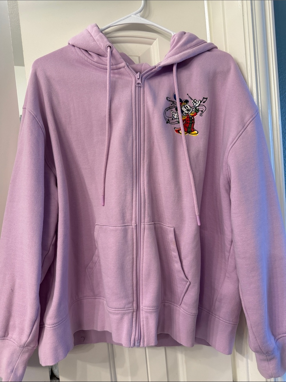 Disney Lilac Graphic Hoodie with Multicolor Character Print
